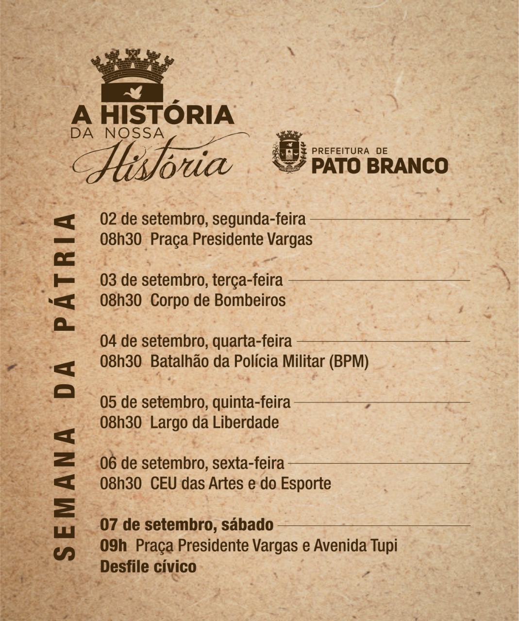 Núcleo Regional de Educação participa das Comemorações da Semana da Pátria, juntamente com o Município de Pato Branco