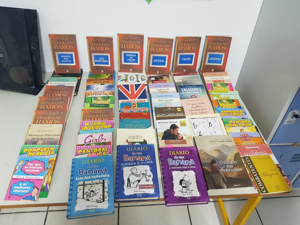 Livros doados pelo Rotary Clube Pato Branco para a Escola Estadual do Campo Nossa Senhora do Carmo