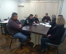 No dia 03 de julho de 2019 reuniram¬-se, no NRE de Pato Branco, os responsáveis pela Formação de Brigadistas Escolares: o Comandante do 2° Subgrupamento de Bombeiros Independente, Capitão Genuino Luiz Dalponte, o 3° Sargento Cleodomir Paulo Pereira, o Chefe do NRE de Pato Branco, Marcelo Oltramari, a Assistente Técnico Iara Lucia Tecchio Mezomo e os Técnicos Brigadistas, Sônia Regina Holub, Fábio Andrei França e Fabiana  Zamodzki