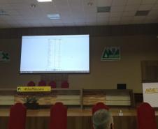 A chefe do Núcleo Regional de Educação Iara Lucia Tecchio Mezomo e o Assistente Técnico José Francisco Grezzana estiveram em reunião na AMSOP em Francisco Beltrão no dia 05 de fevereiro de 2021.