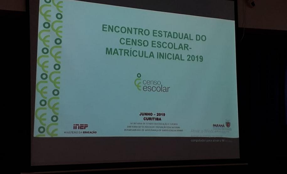 REUNIÃO SERE/CENSO ESCOLAR No dia 13 de junho de 2019, aconteceu no Colégio Estadual La Salle, no Município de Pato Branco, reunião de formação sobre o Censo Escolar 2019.